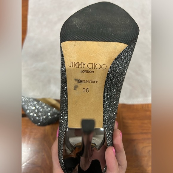 Jimmy Choo silver glitter stiletto - preowned - Picture 9 of 14